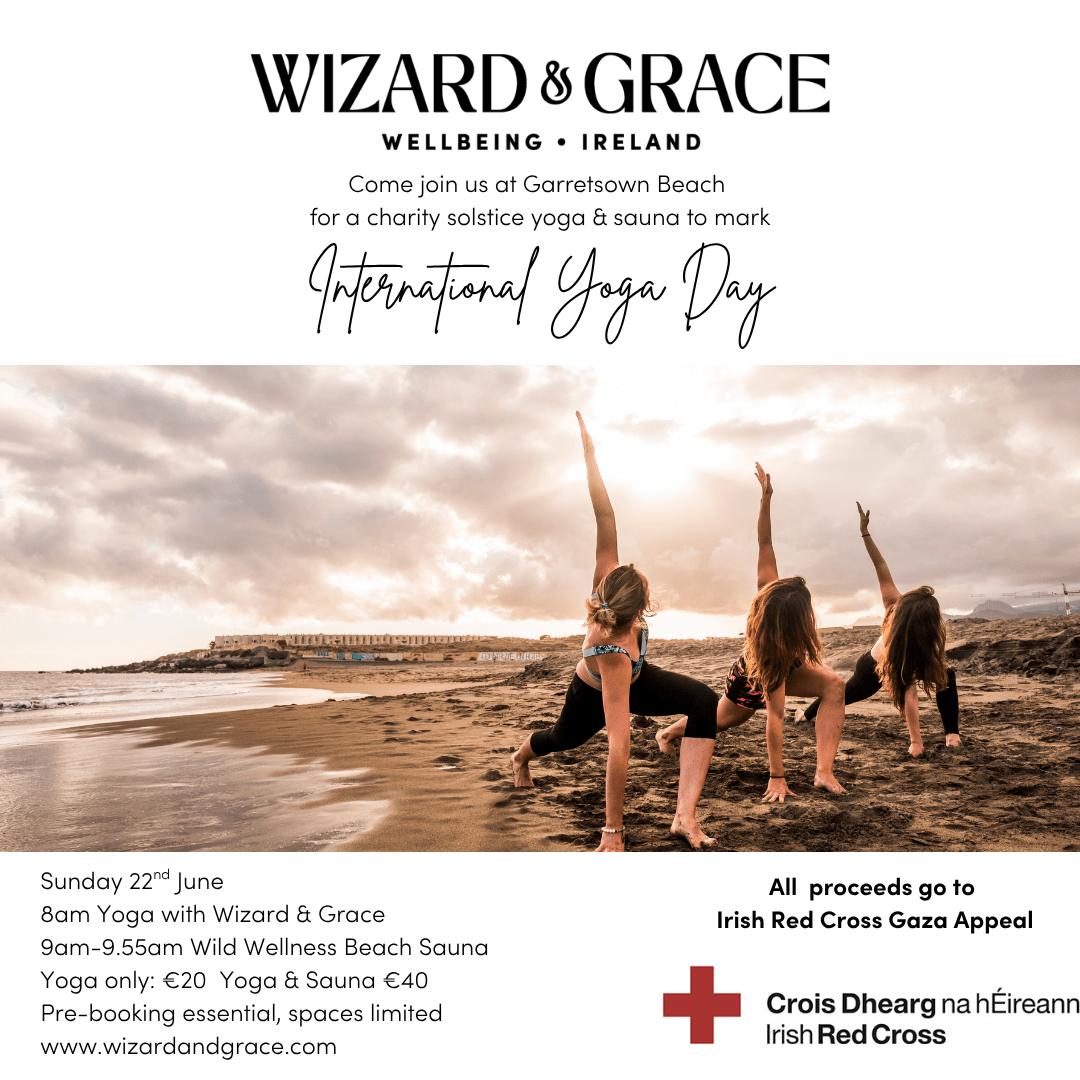 International Yoga Day Yoga and Sauna for Irish Red Cross Gaza Appeal - Wizard & Grace