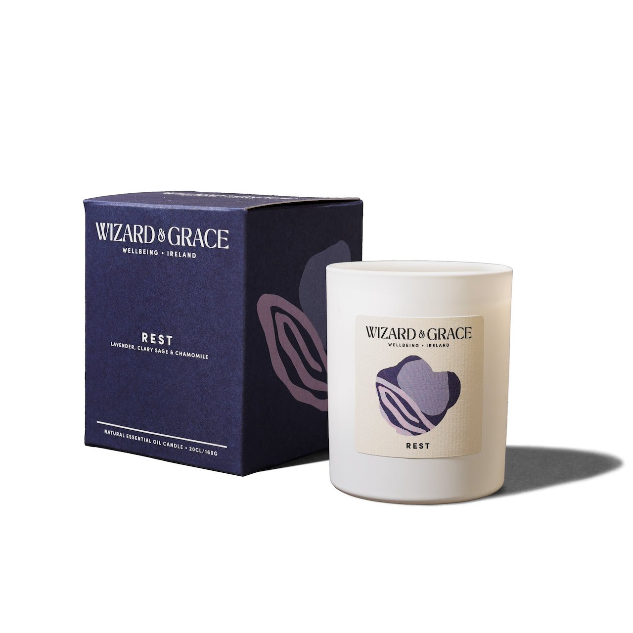 est - Oiche (Night) Essential Oil Candle by Wizard & Grace, featuring a lavender, clary sage, and chamomile scent.