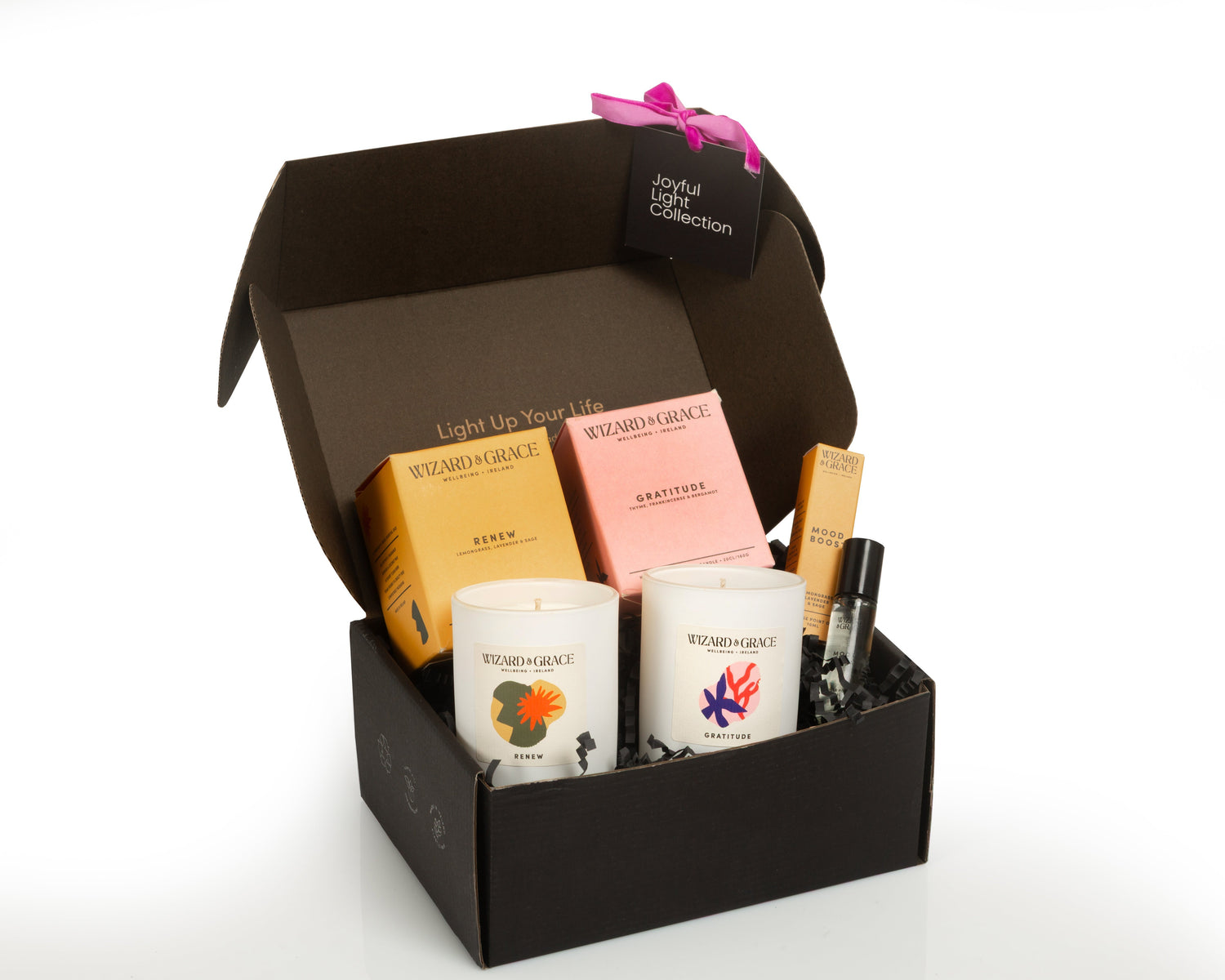 Wizard &amp; Grace Joyful Light Collection: Mood Boost &amp; Gratitude Gift Set | Irish Aromatherapy Candle Gift Set - Wizard &amp; Grace