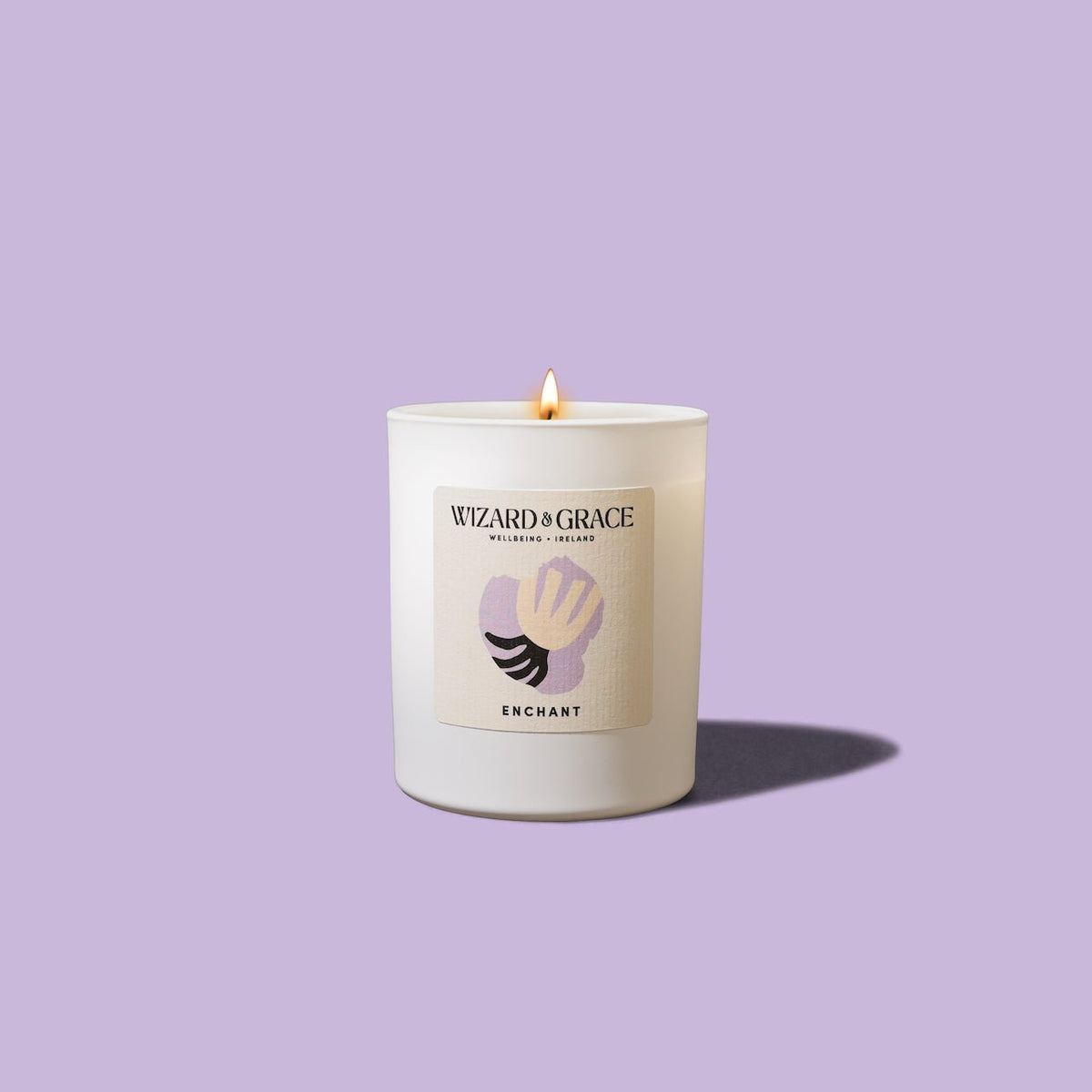 Enchant Essential Oil Candle (Draiocht) featuring a blend of Frankincense, Ginger, Lime, Rose Geranium, Lavender and Bergamot essential oils