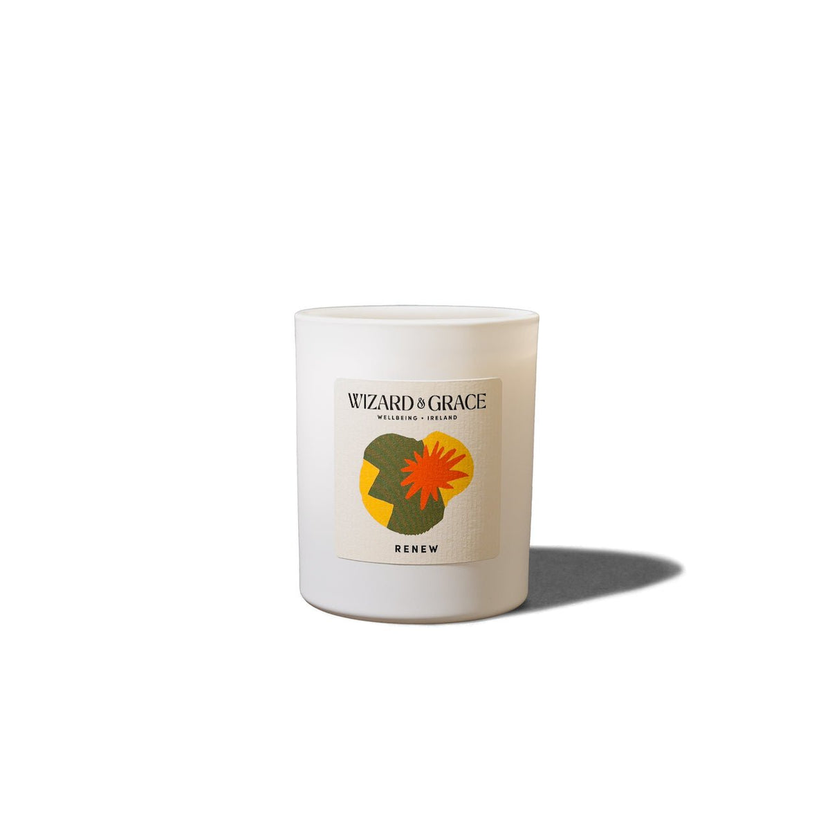 Renew Essential Oil Candle by Wizard &amp; Grace, features a fresh saged citrus fragrance