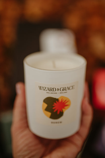 Samhain Gift Set: Courage &amp; Renewal Aromatherapy Candles | Luxury Irish Candles for Autumn Reflection - Wizard &amp; Grace