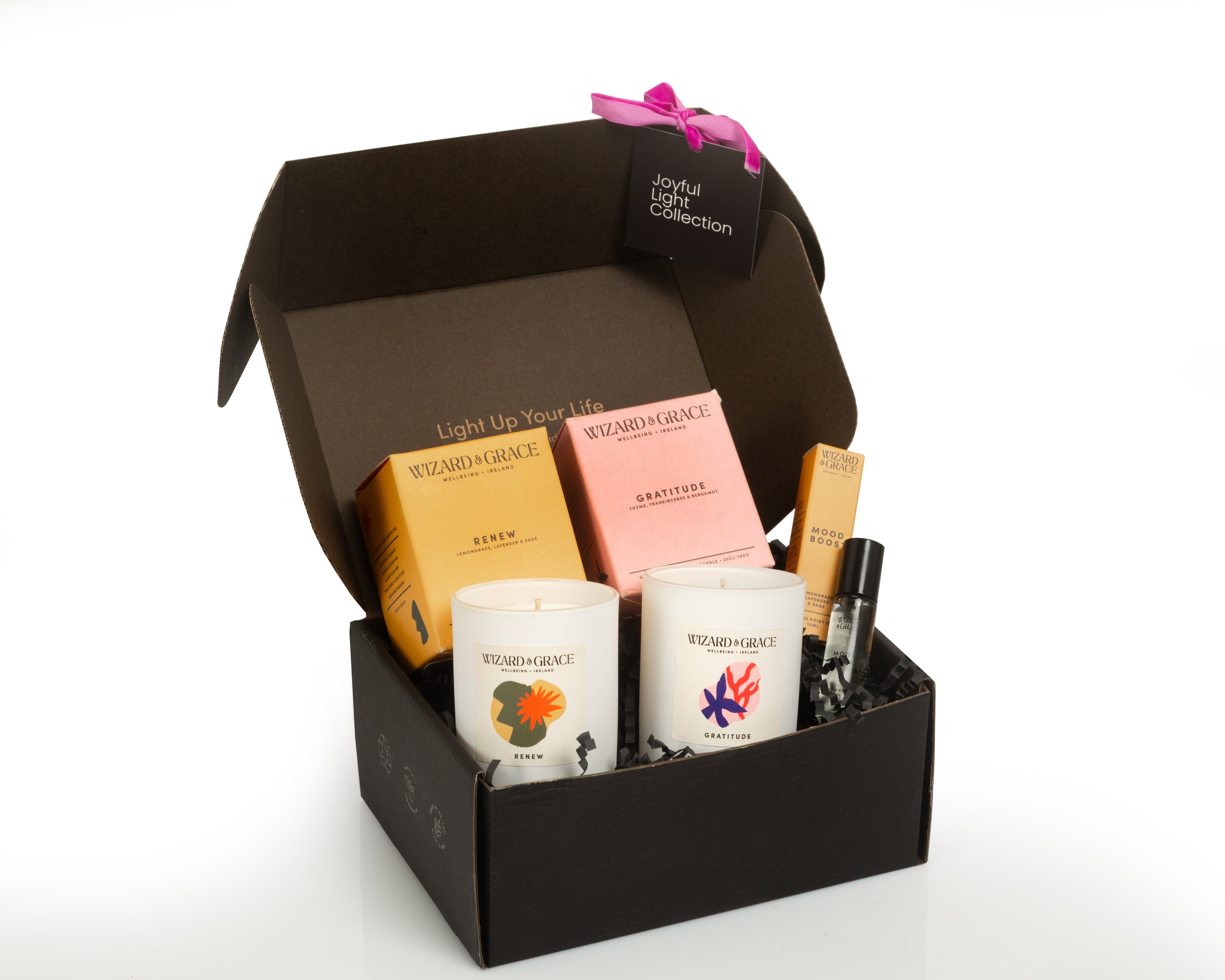 Wizard &amp; Grace Joyful Light Collection: Mood Boost &amp; Gratitude Gift Set | Irish Aromatherapy Candle Gift Set - Wizard &amp; Grace