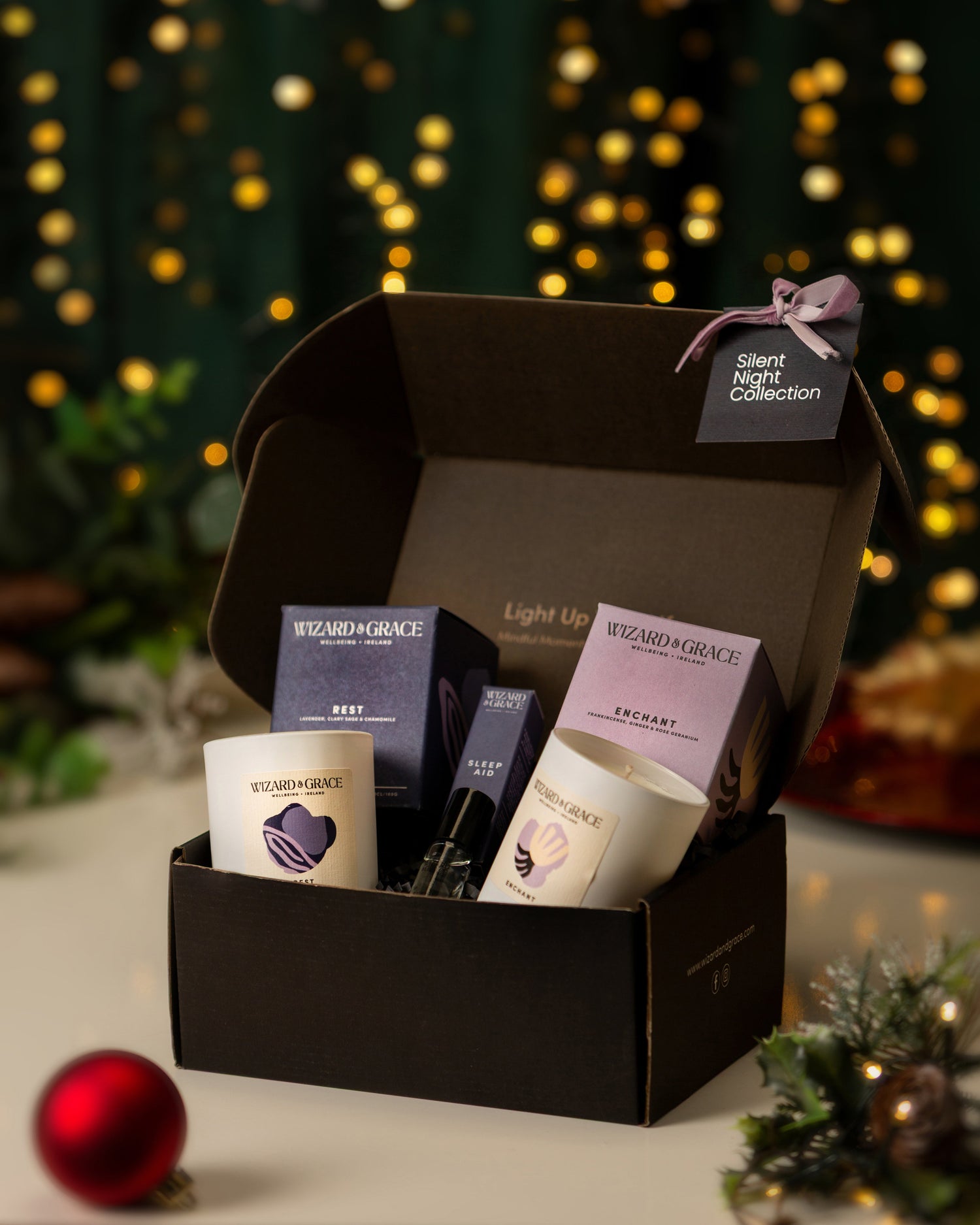 Wizard &amp; Grace Silent Night Collection | Irish Aromatherapy Candle Gift Set |Ultimate Sleep Aid Gift Set - Wizard &amp; Grace