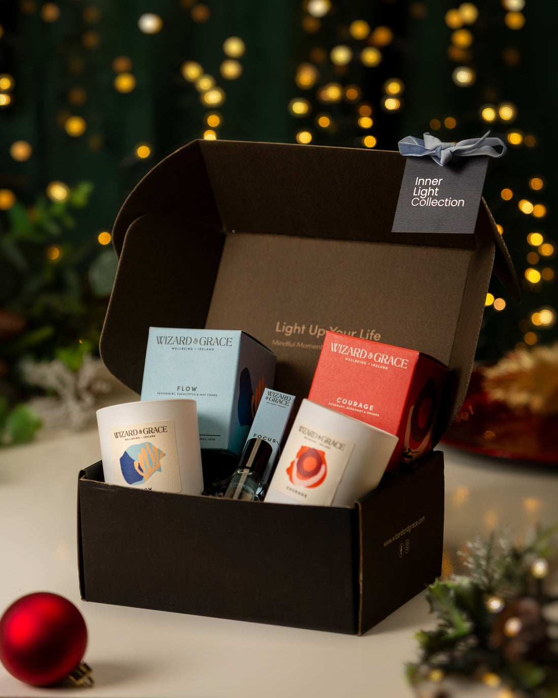 Wizard &amp; Grace The Inner Light Collection: Focus, Flow &amp; Courage Gift Set | Irish Aromatherapy Candle Gift Set - Wizard &amp; Grace