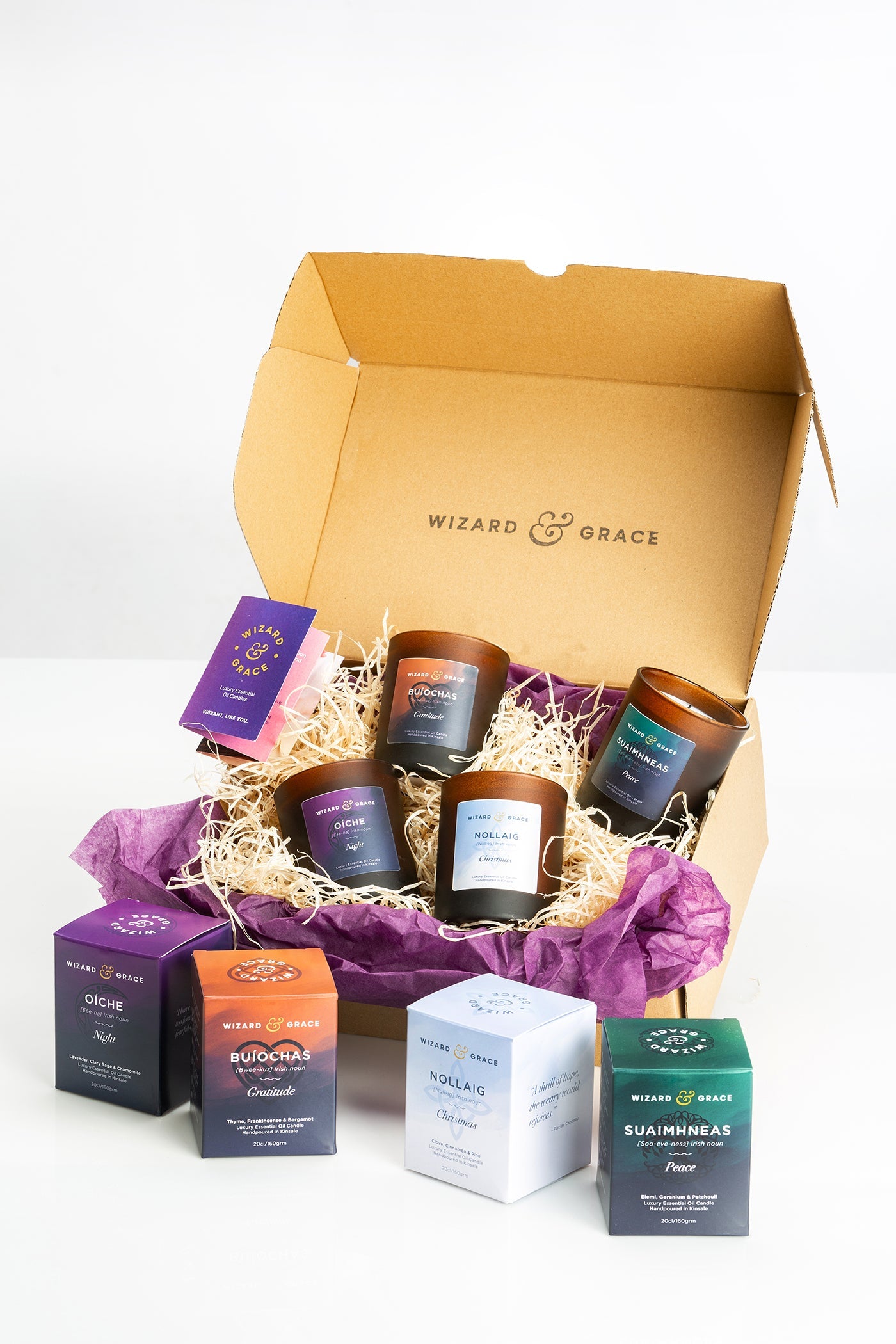 The full Autumn Winter bundle - four-candle Essential Oil Candle Gift Set - Wizard & Grace